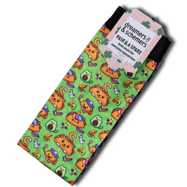 Dreamers & Schemers Taco Cat Pair & A Spare Socks