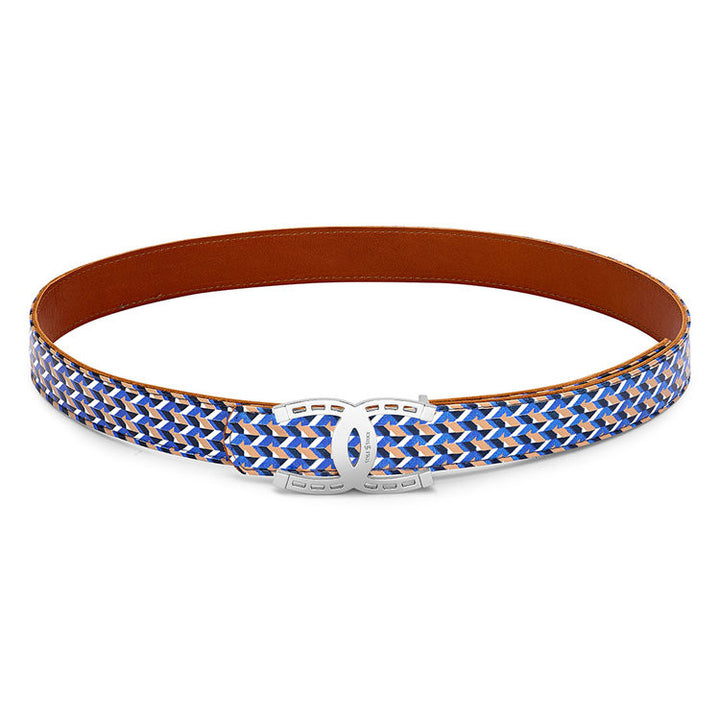 Style Stock Print Belt with Double Horseshoe Buckle