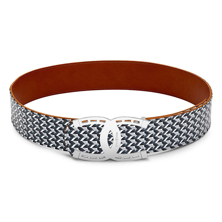 Style Stock Print Belt with Double Horseshoe Buckle