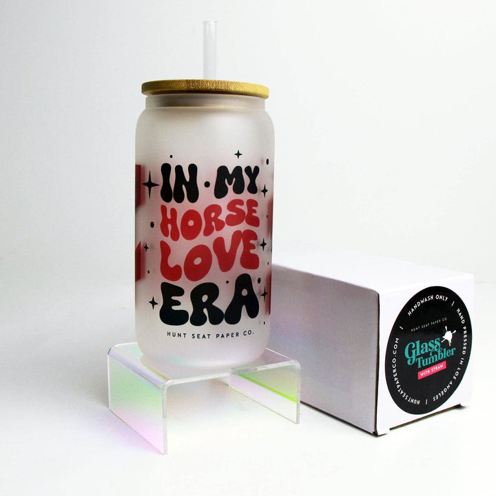 Horse Love Era Glass Tumbler Bamboo Lid & Straw Hunt Seat Paper Co.