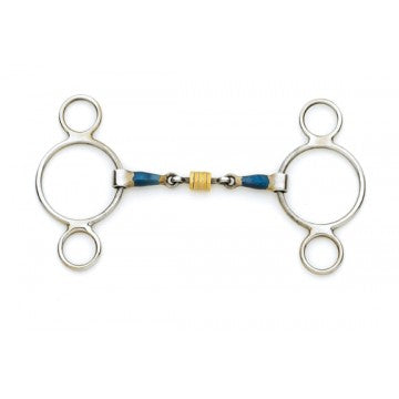 Centaur Blue Steel 2-Ring Gag Brass Roller Disks