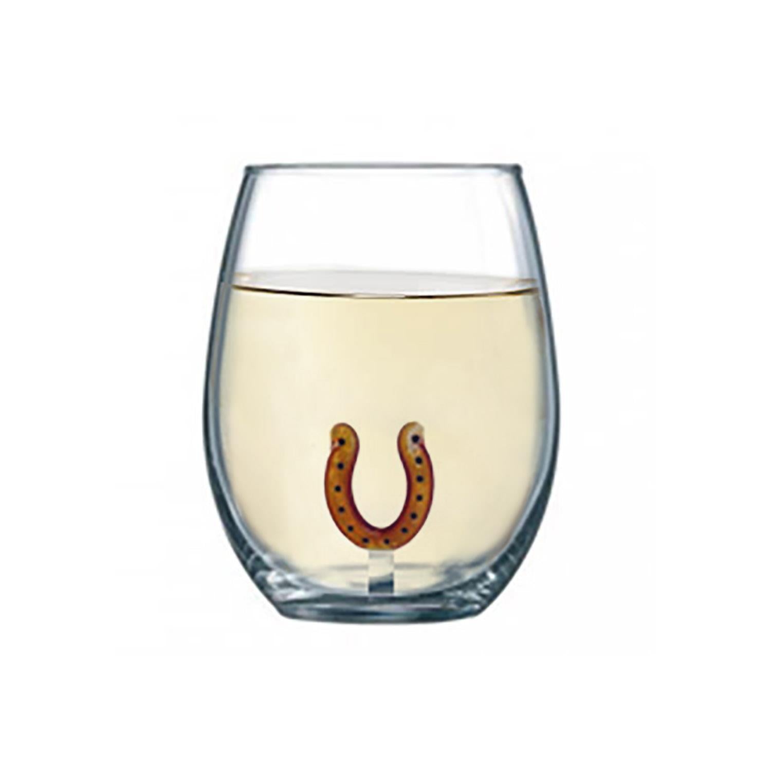 Two's Co Horseshoe Stemless Wine Glass