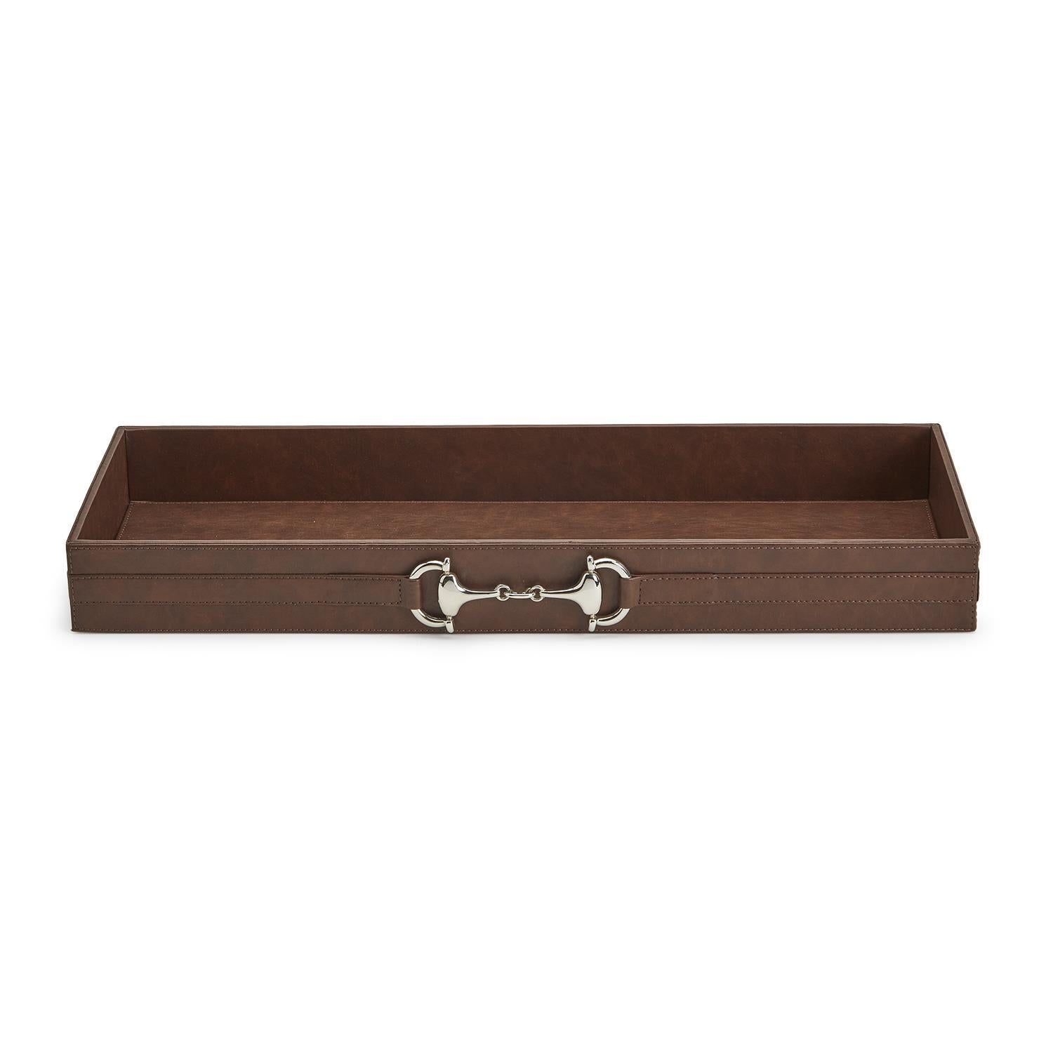 Two's Co Long Tray with Polished Horse Bit Accent
