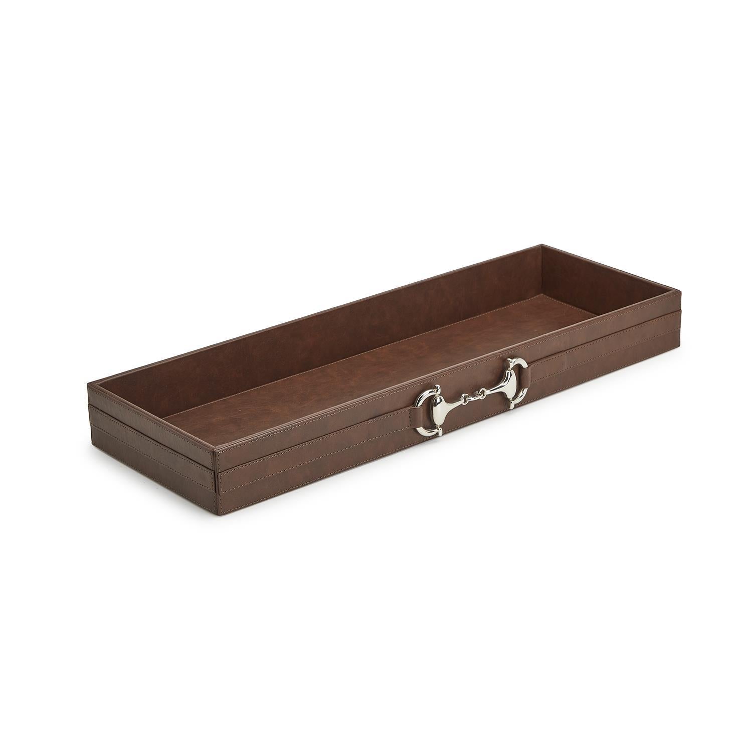 Two's Co Long Tray with Polished Horse Bit Accent