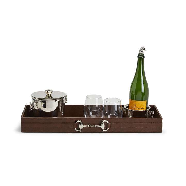 Two's Co Long Tray with Polished Horse Bit Accent