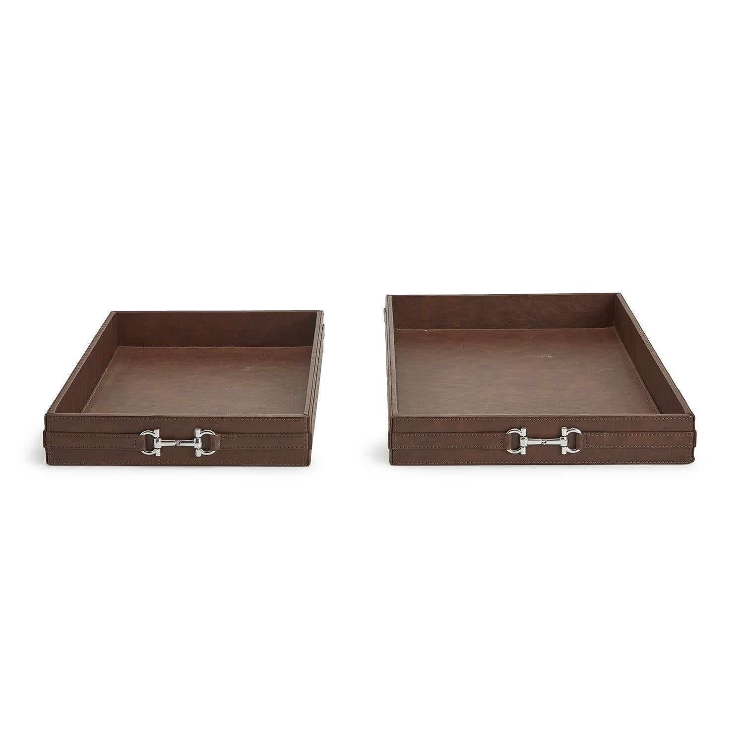 Two's Company Vegan Leather Tray with Bit Accent