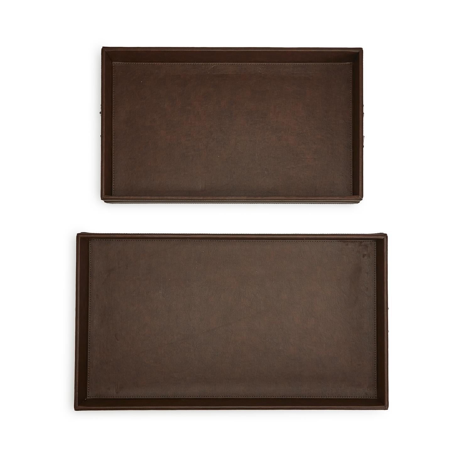 Two's Company Vegan Leather Tray with Bit Accent