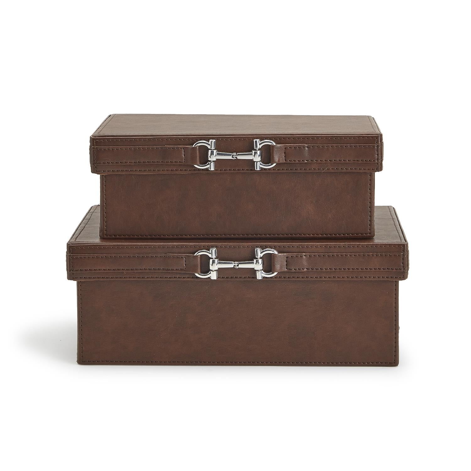 Two's Company Vegan Leather Box with Bit Accent