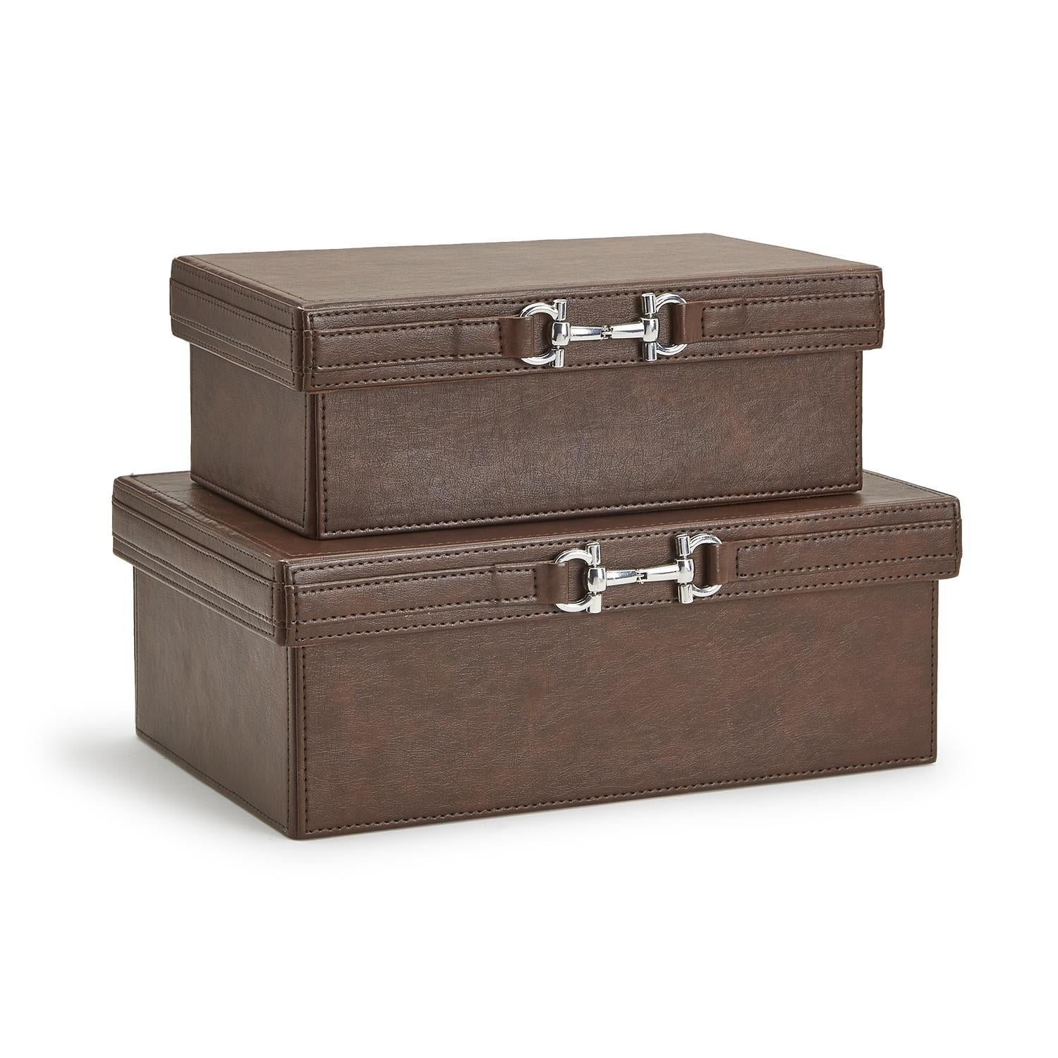 Two's Company Vegan Leather Box with Bit Accent
