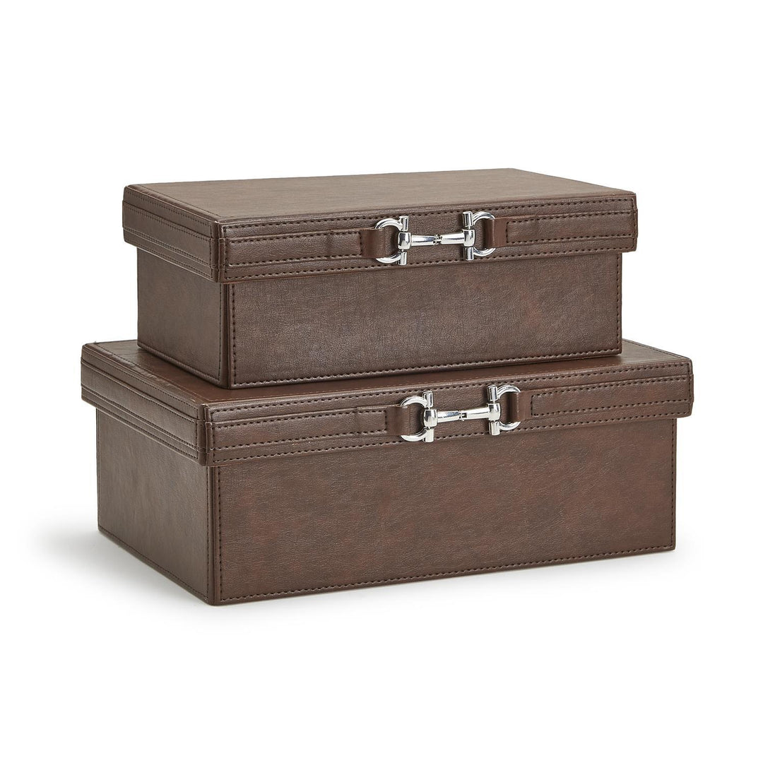 Two's Company Vegan Leather Box with Bit Accent