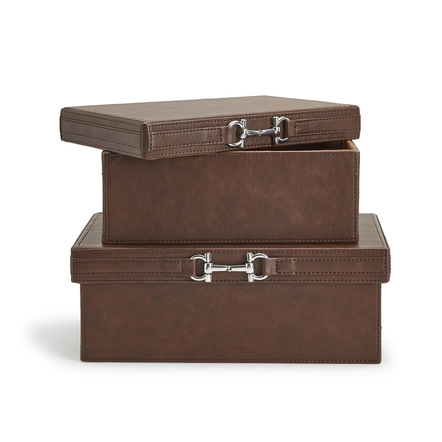Two's Company Vegan Leather Box with Bit Accent