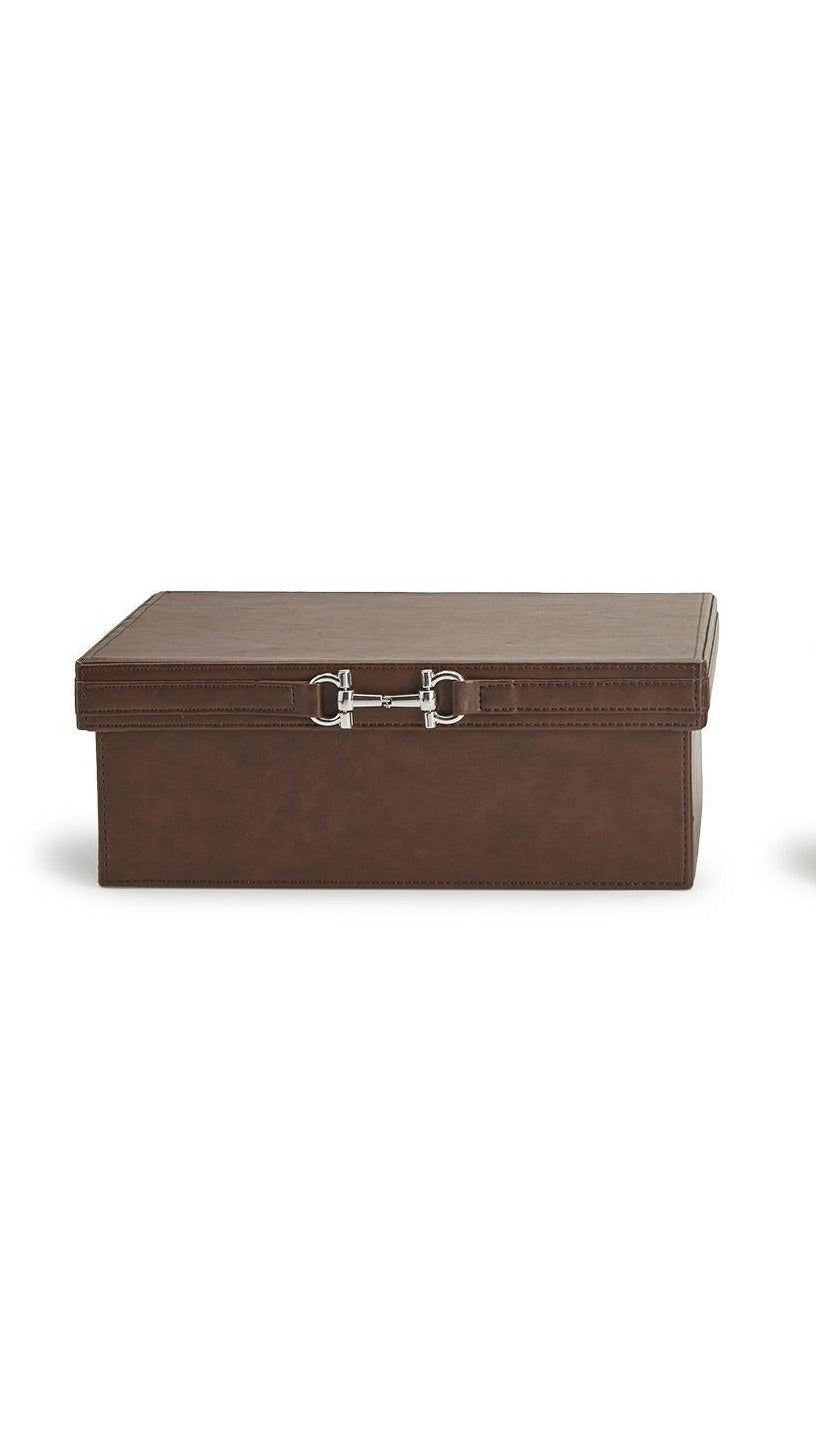 Two's Company Vegan Leather Box with Bit Accent