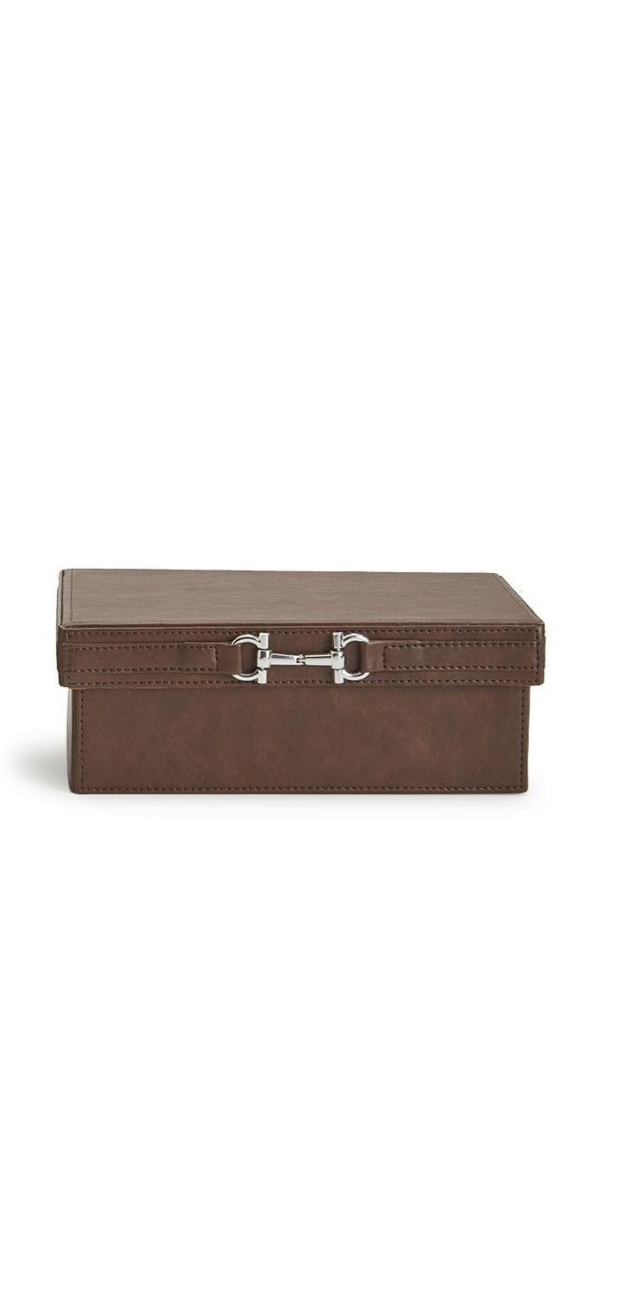 Two's Company Vegan Leather Box with Bit Accent