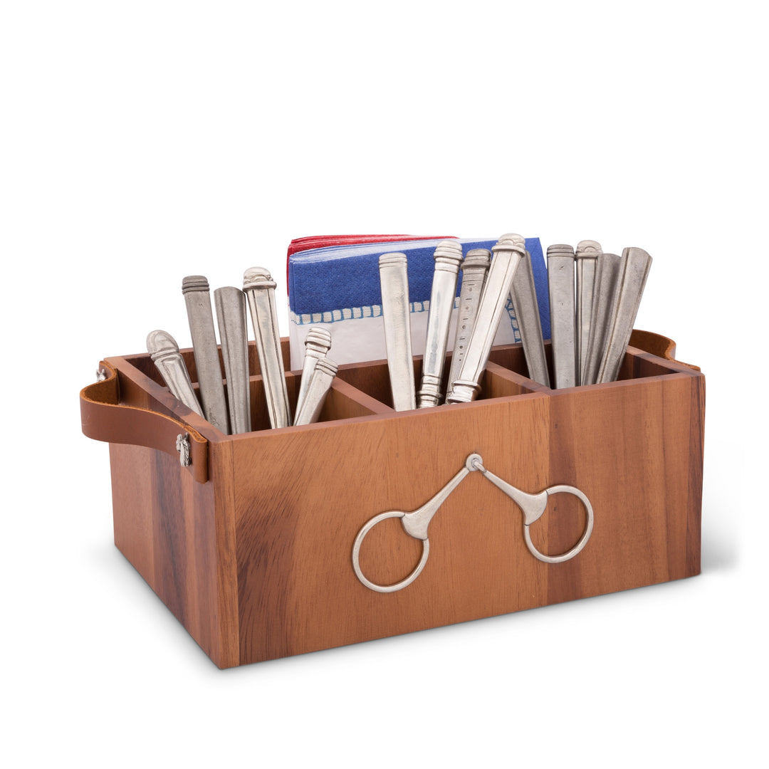 Vagabond House Equestrian Bit Flatware Caddy