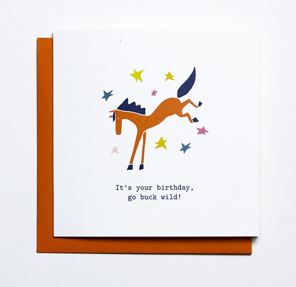 Birthday Buck Greeting Card Mare Modern Goods