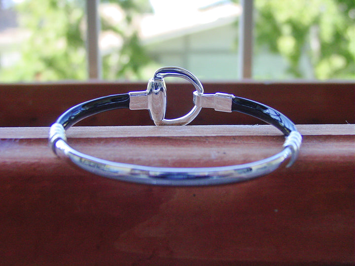 Baron Black Enamel D Bit Bangle Bracelet