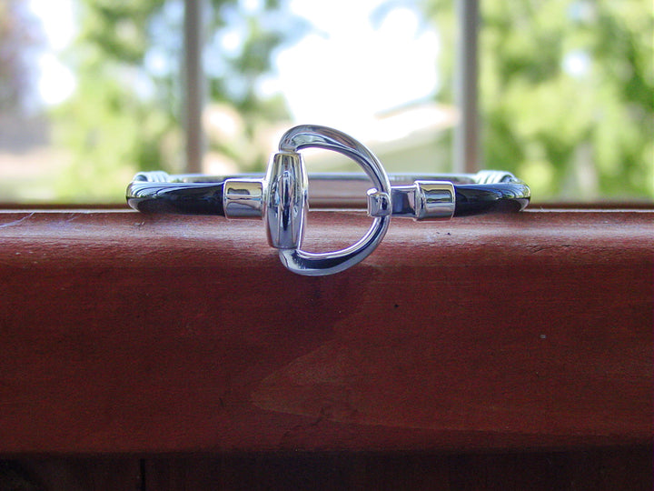Baron Black Enamel D Bit Bangle Bracelet