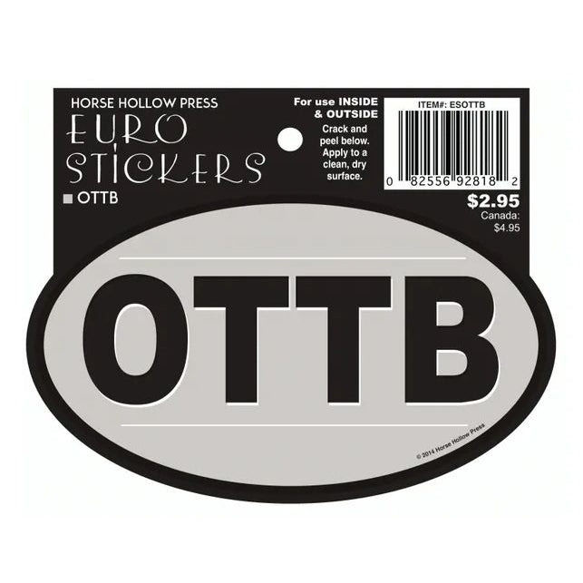 Horse Hollow Euro Oval Sticker - OTTB