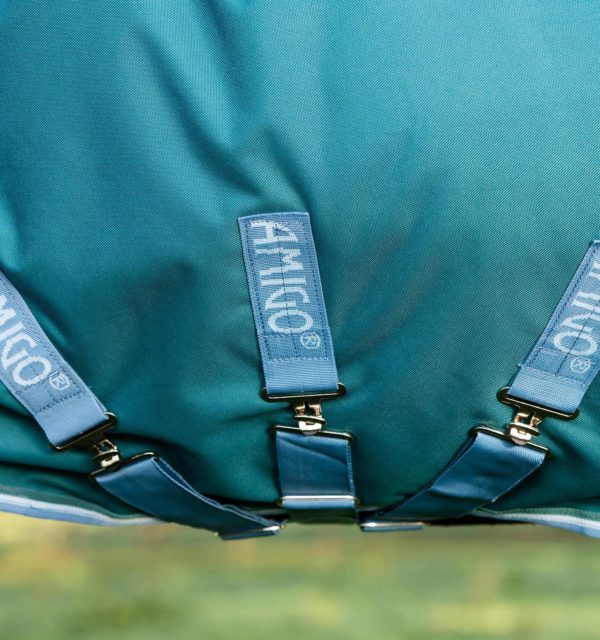 Amigo Bravo 12 Plus Turnout Blanket with Detachable Hood, Heavy Weight (400g Fill)