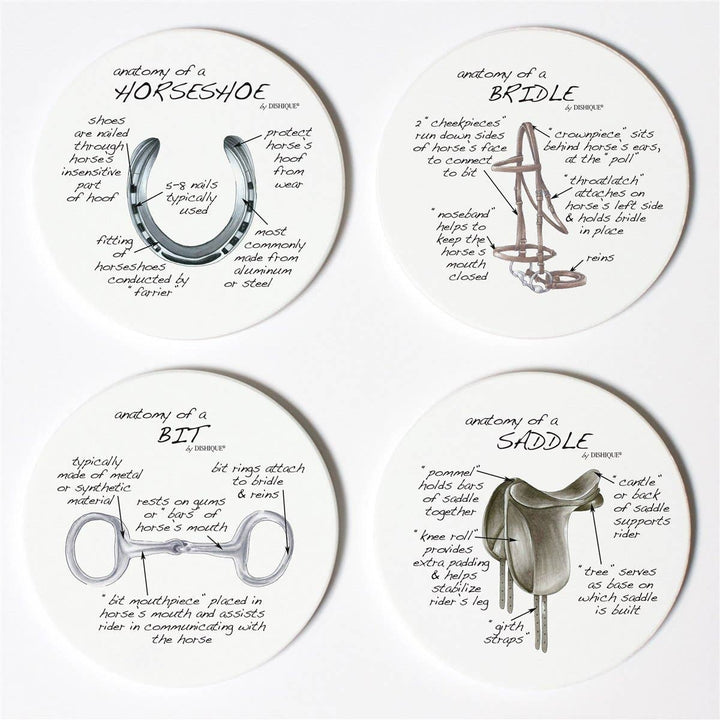 Dishique - Equestrian Tack Anatomy Coasters