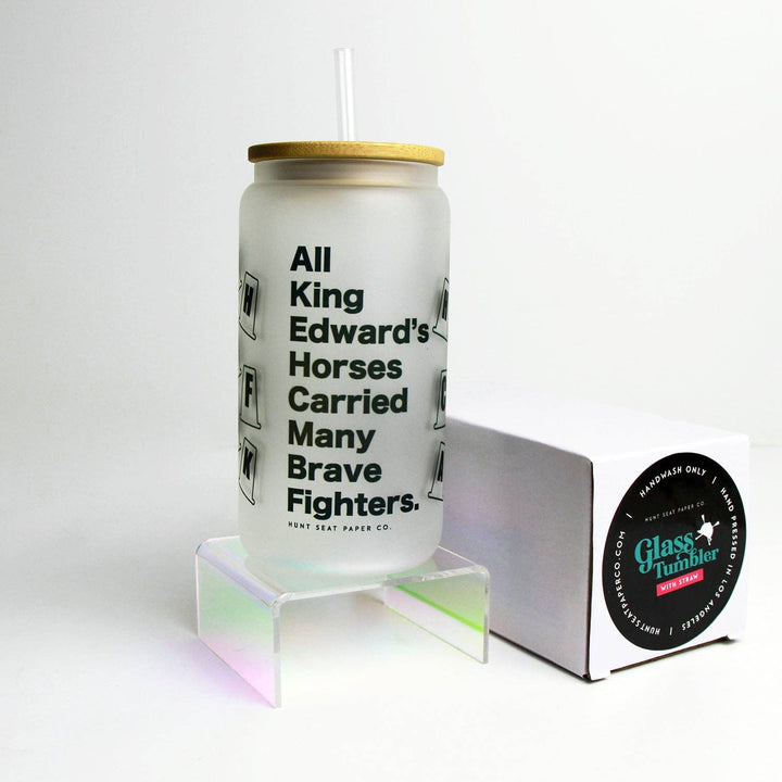 Dressage Glass Tumbler Bamboo Lid & Straw Hunt Seat Paper Co.