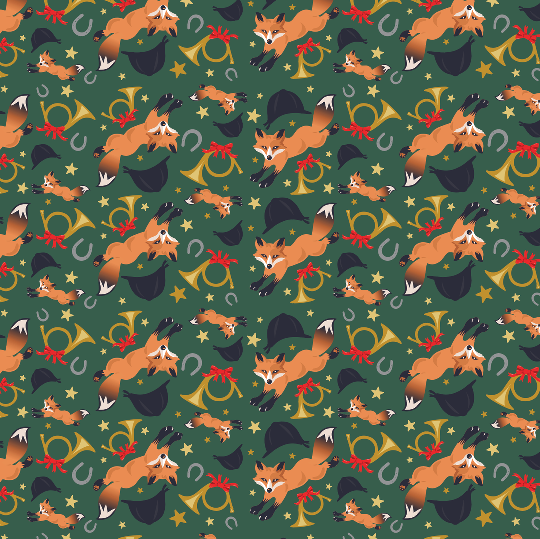 Hunt Seat Paper Co. - Holiday Fox - Equestrian Horse Gift Wrapping Paper