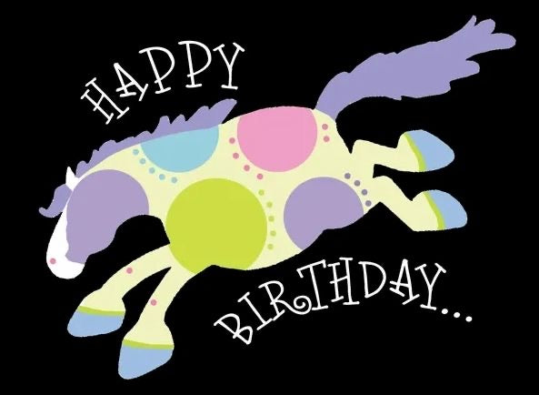 Money or Gift Card & Envelope: Happy Birthday Chubby Horse