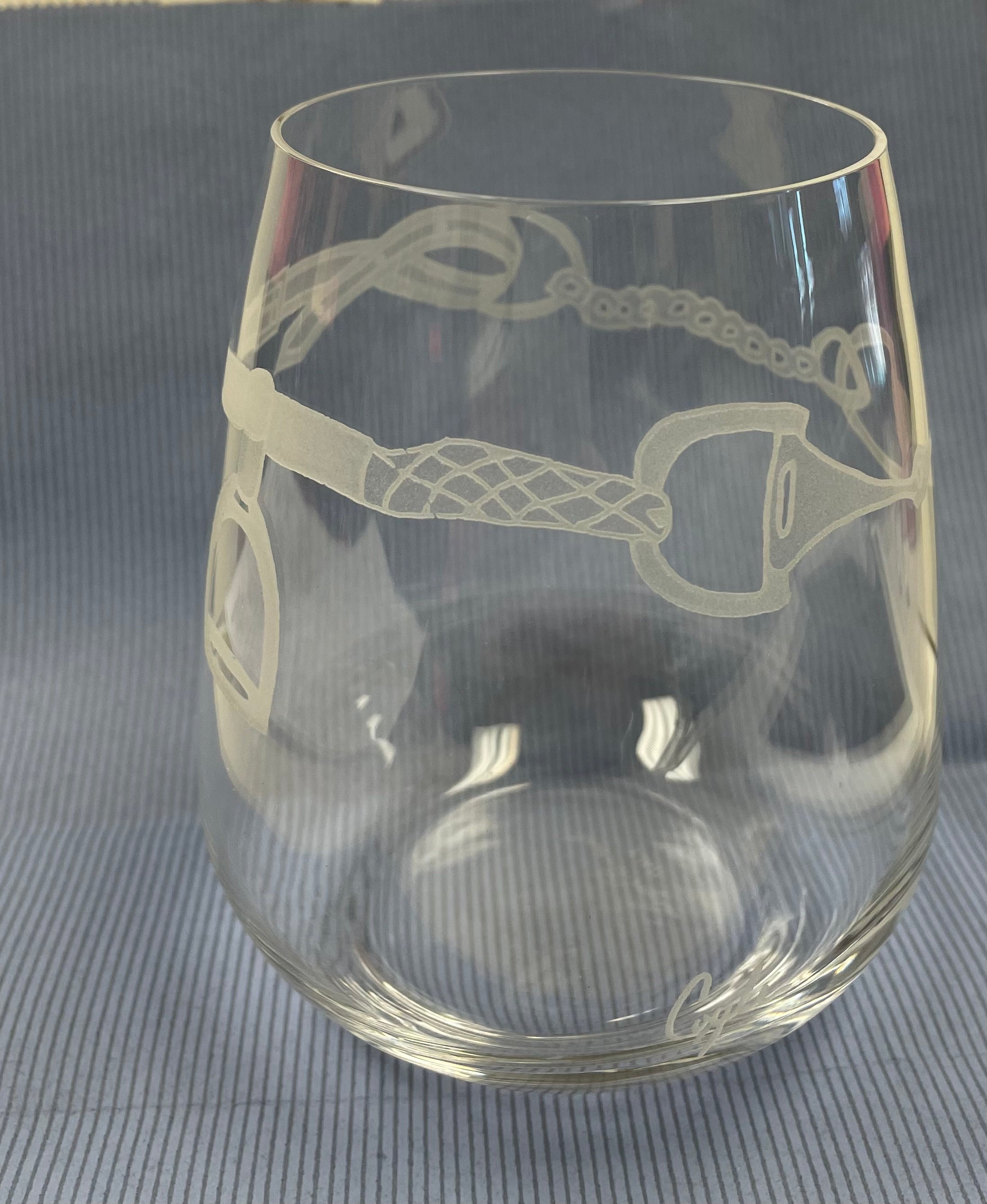 Evergreen Crystal Stemless Wine Glass