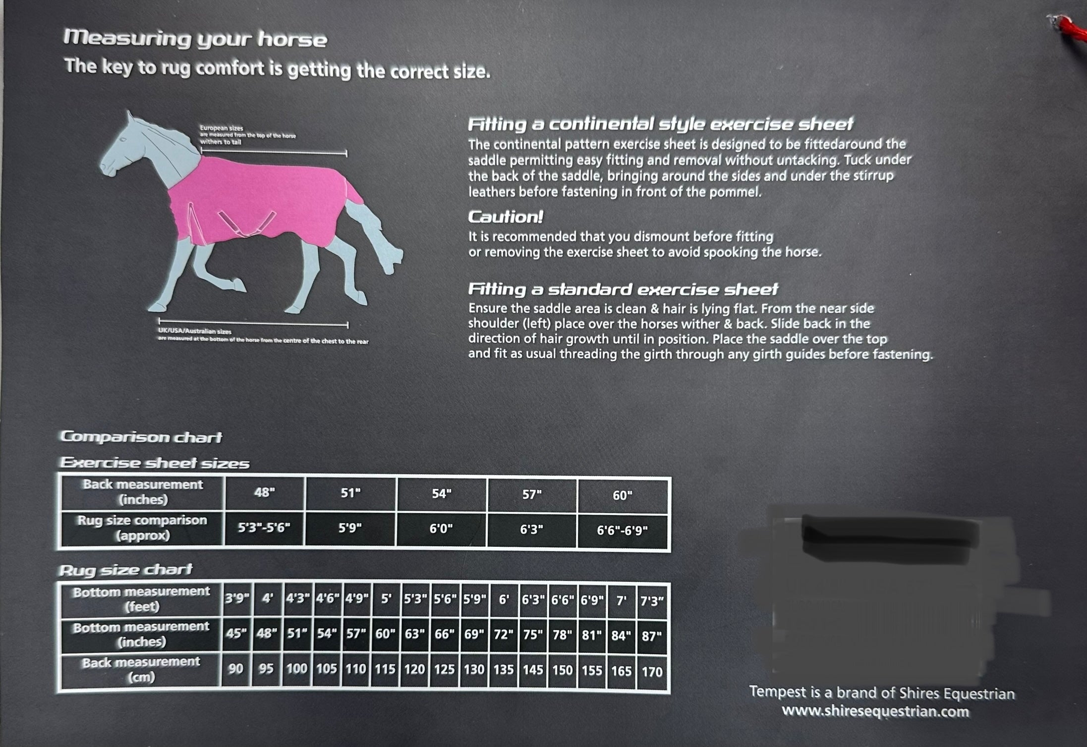 Shires Tempest Exercise Sheet