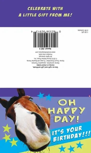 Money or Gift Card & Envelope: Oh Happy Day It's Your Birthday Horse
