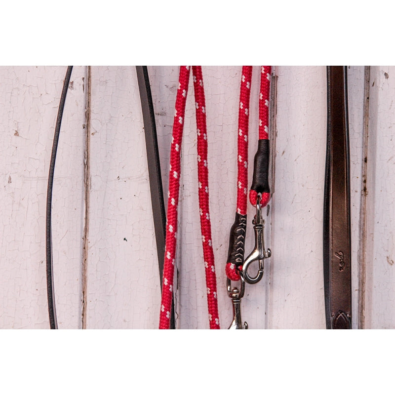 Penelope Pink Rope & Leather Draw Reins